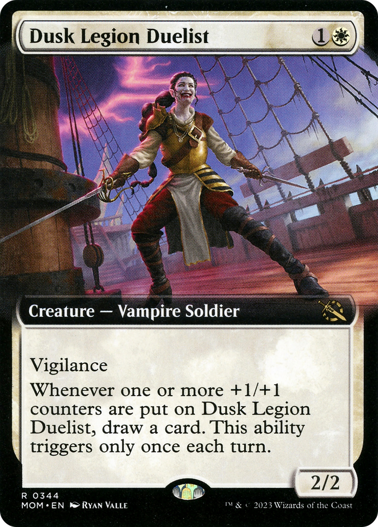 Dusk Legion Duelist (MOM-344) [March of the Machine]: (Extended Art) Foil