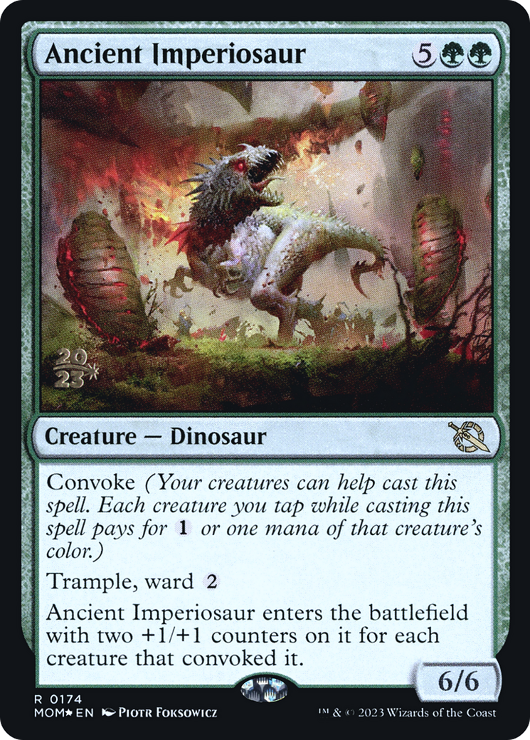 Ancient Imperiosaur (PRE-174S) [March of the Machine Promos] Foil