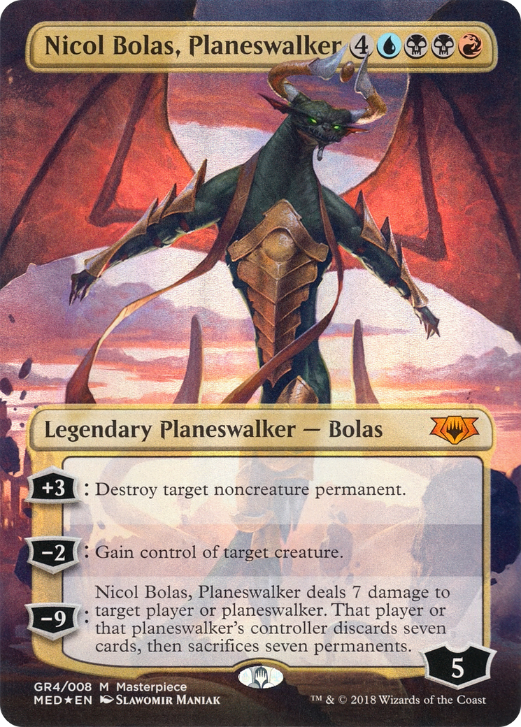 Nicol Bolas, Planeswalker (MED-GR4) (Borderless) [Mythic Edition] Foil
