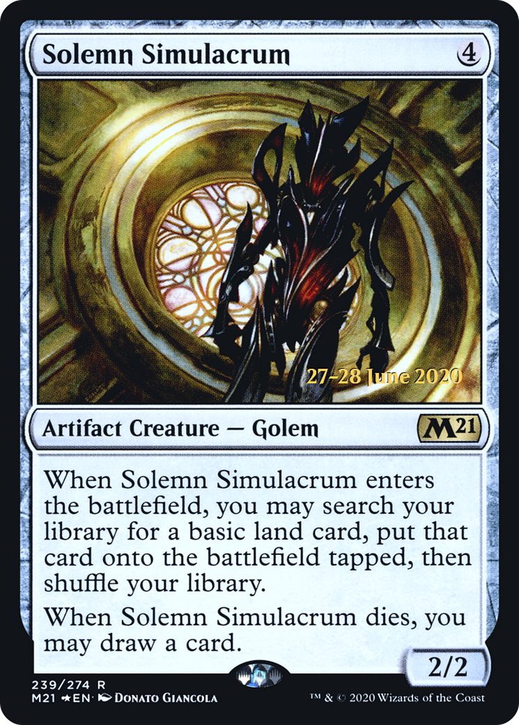 Solemn Simulacrum (PRE-239S) [Core Set 2021 Promos] Foil