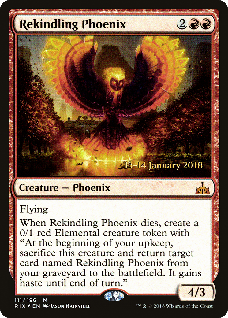 Rekindling Phoenix (PRE-111S) [Rivals of Ixalan Promos] Foil