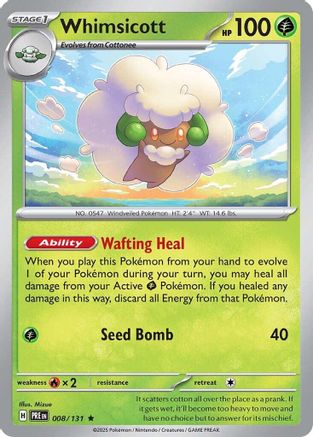 Whimsicott 8 - [SV Prismatic Evolutions] Reverse Holofoil