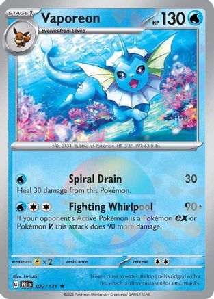 Vaporeon (Poke Ball Pattern) 22 - [SV Prismatic Evolutions] Holofoil