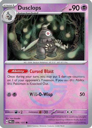 Dusclops (Master Ball Pattern) 36 - [SV Prismatic Evolutions] Holofoil