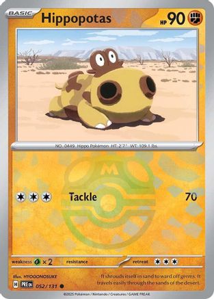 Hippopotas (Master Ball Pattern) 52 - [SV Prismatic Evolutions] Holofoil