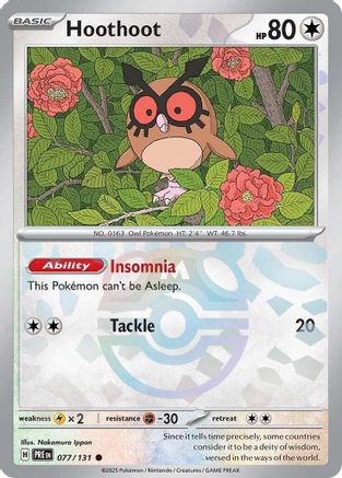Hoothoot (Master Ball Pattern) 77 - [SV Prismatic Evolutions] Holofoil