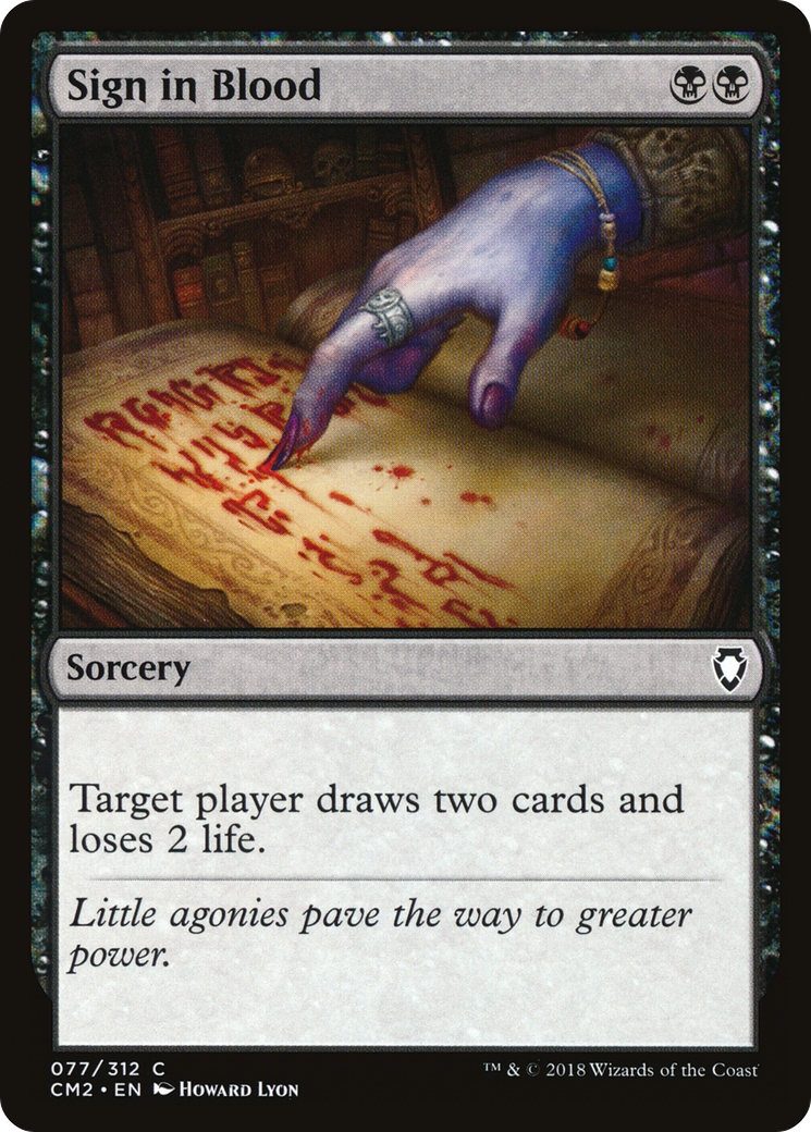 Sign in Blood (CM2-077) [Commander Anthology Volume II]