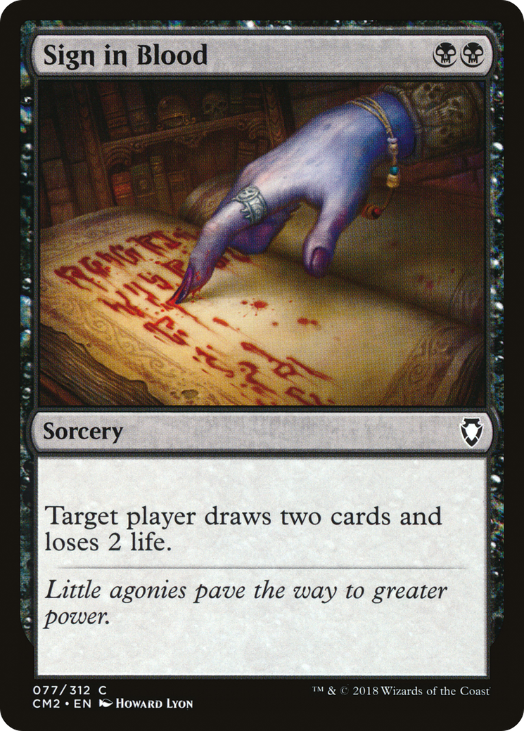 Sign in Blood (CM2-077) [Commander Anthology Volume II]