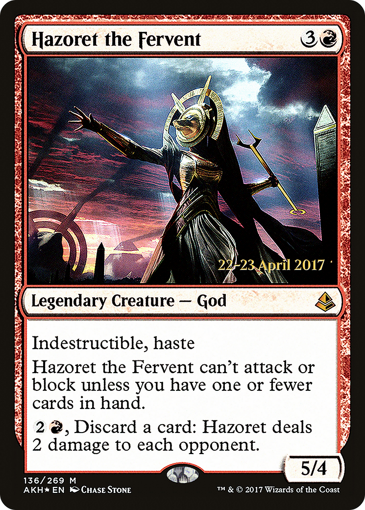 Hazoret the Fervent (PRE-136S) [Amonkhet Promos] Foil