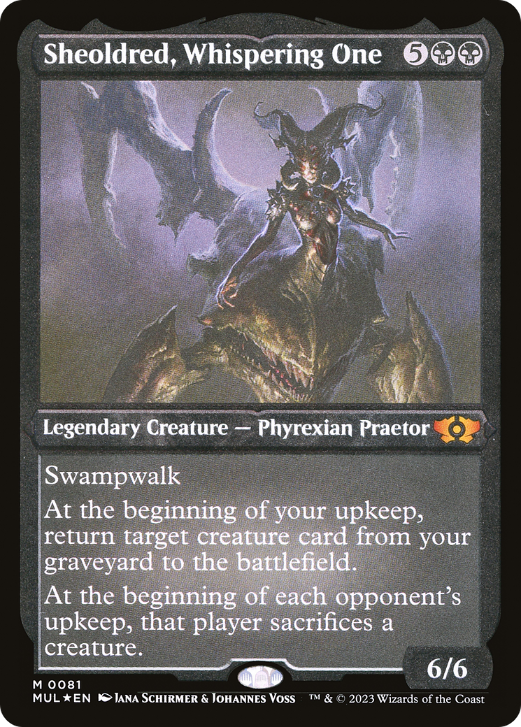 Sheoldred, Whispering One (MUL-081) [Multiverse Legends] Etched Foil
