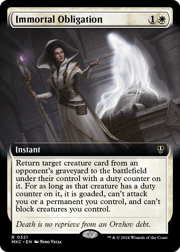 Immortal Obligation (Extended Art) (MKC-321) [Murders at Karlov Manor Commander]