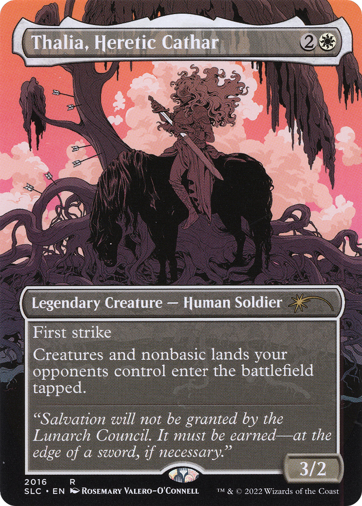 Thalia, Heretic Cathar (SLC-2016) (Borderless) [Secret Lair Countdown Kit]