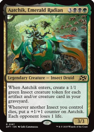 Aatchik, Emerald Radian (PRE-187) [Prerelease Cards] Foil