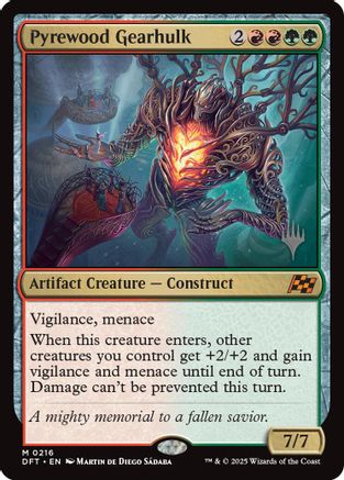 Pyrewood Gearhulk (PPDFT-216) [Promo Pack: Aetherdrift] Foil
