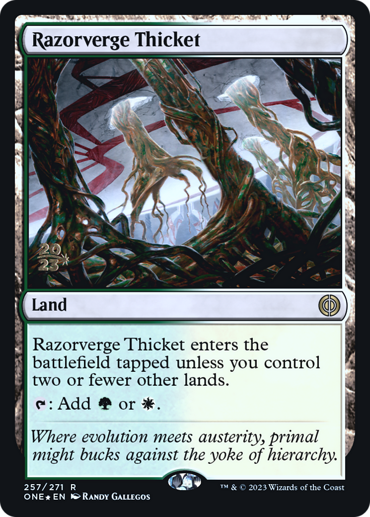 Razorverge Thicket (PRE-257S) [Phyrexia: All Will Be One Promos] Foil