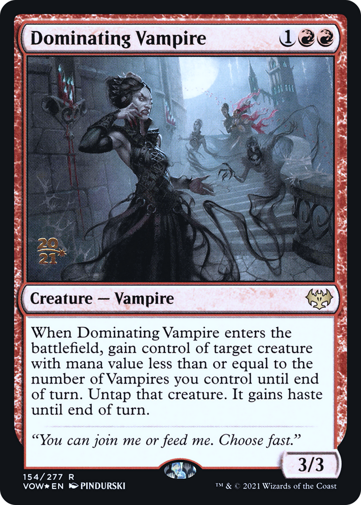 Dominating Vampire (PRE-154S) [Innistrad: Crimson Vow Promos] Foil