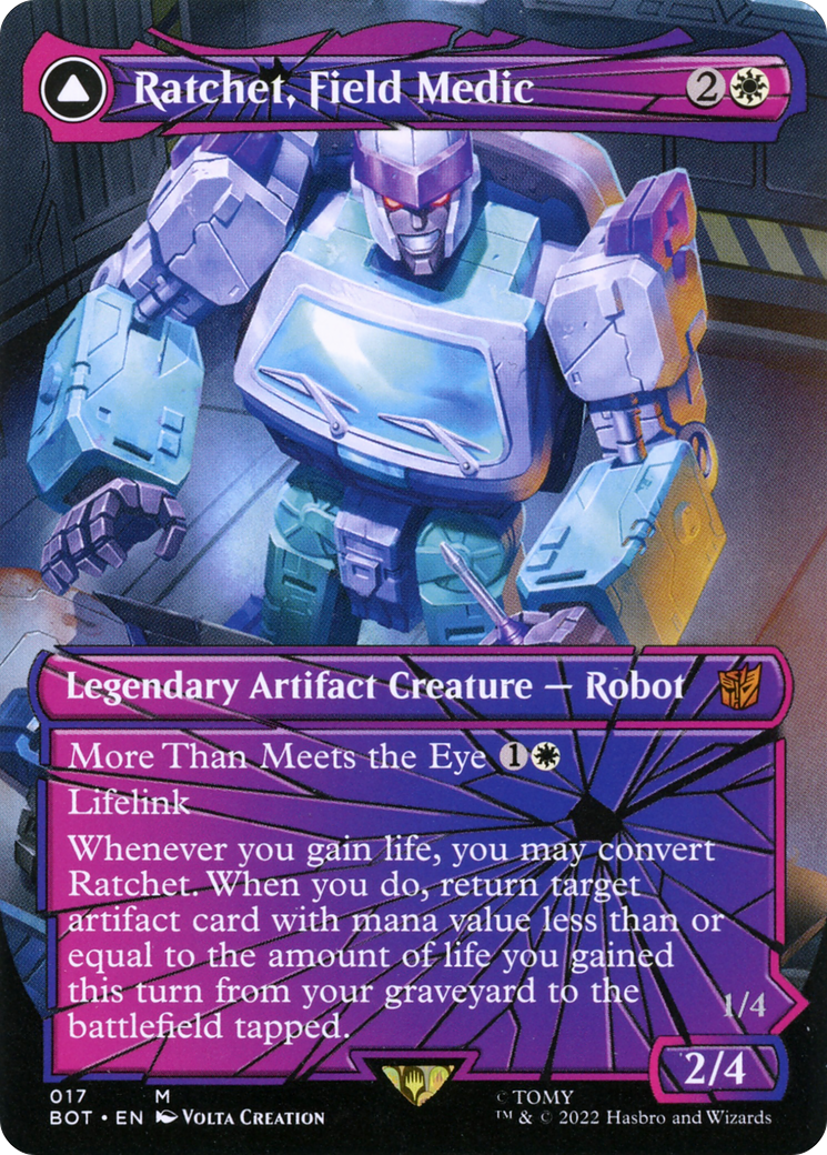 Ratchet, Field Medic // Ratchet, Rescue Racer (BOT-017) [Transformers]: (convertdfc, shatteredglass) (Borderless) Foil