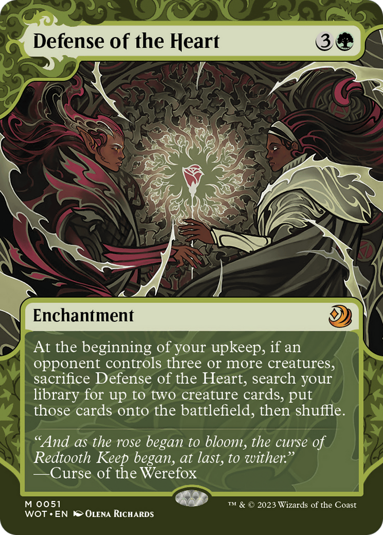 Defense of the Heart (WOT-051) [Wilds of Eldraine: Enchanting Tales]: (Showcase) (Borderless) Foil