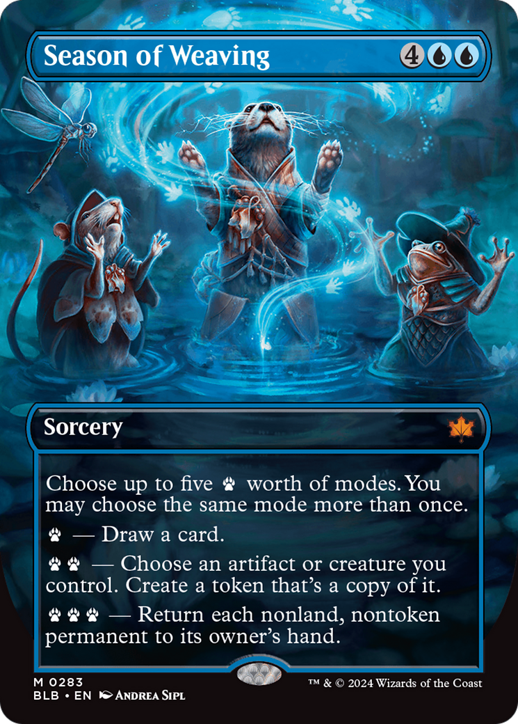 Season of Weaving (BLB-283) [Bloomburrow]: (Showcase) (Borderless) Foil