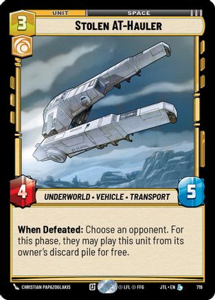 Stolen AT-Hauler (Foil) (719) [Jump to Lightspeed] Foil