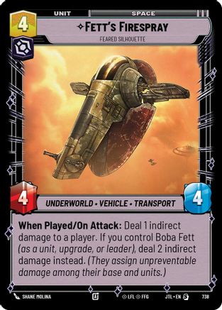 Fett's Firespray - Feared Silhouette (Foil) (738) [Jump to Lightspeed] Foil