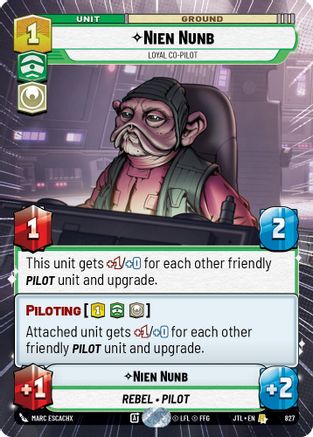 Nien Nunb - Loyal Co-Pilot (Hyperspace Foil) (827) [Jump to Lightspeed] Foil