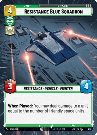 Resistance Blue Squadron (Hyperspace Foil) (836) [Jump to Lightspeed] Foil