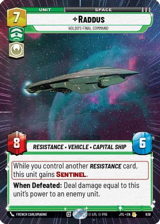 Raddus - Holdo's Final Command (Hyperspace Foil) (838) [Jump to Lightspeed] Foil
