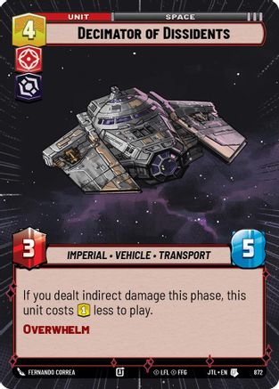 Decimator of Dissidents (Hyperspace Foil) (872) [Jump to Lightspeed] Foil