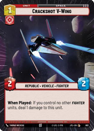 Crackshot V-Wing (Hyperspace Foil) (892) [Jump to Lightspeed] Foil