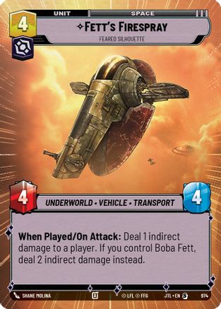 Fett's Firespray - Feared Silhouette (Hyperspace Foil) (974) [Jump to Lightspeed] Foil