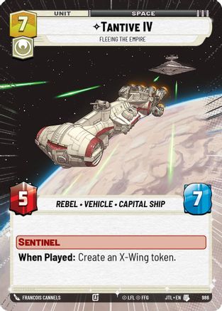 Tantive IV - Fleeing the Empire (Hyperspace Foil) (986) [Jump to Lightspeed] Foil