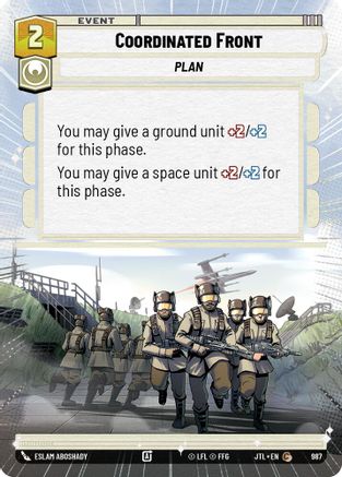 Coordinated Front (Hyperspace Foil) (987) [Jump to Lightspeed] Foil