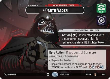 Darth Vader - Victor Squadron Leader (Showcase) (1002) [Jump to Lightspeed] Foil