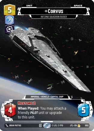 Corvus - Inferno Squadron Raider (Prestige Foil) (1052) [Jump to Lightspeed] Foil