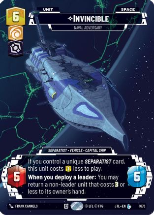 Invincible - Naval Adversary (Prestige Foil) (1076) [Jump to Lightspeed] Foil