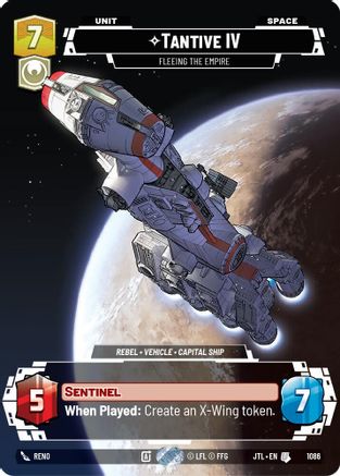 Tantive IV - Fleeing the Empire (Prestige Foil) (1086) [Jump to Lightspeed] Foil