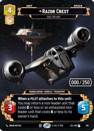 Razor Crest - Ride For Hire (Serialized) (1116) [Jump to Lightspeed] Foil
