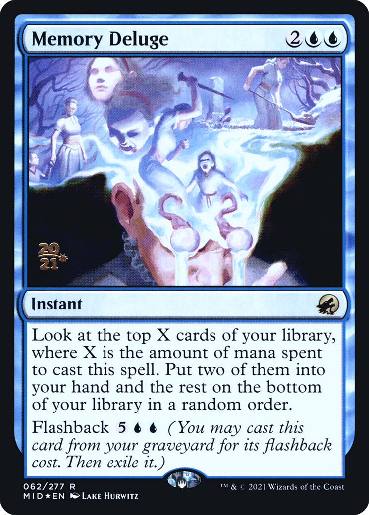 Memory Deluge (PRE-62S) [Innistrad: Midnight Hunt Promos] Foil