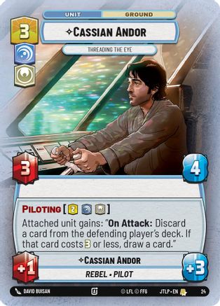 Cassian Andor - Threading the Eye (Foil) (24) [Jump to Lightspeed  Weekly Play Promos] Foil