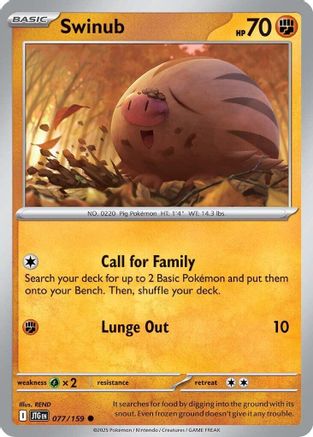 Swinub - 077/159 77 - [SV09 Journey Together] Reverse Holofoil