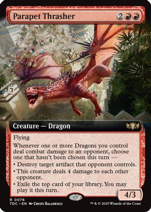 Parapet Thrasher (Extended Art) (TDC-076) [Commander: Tarkir: Dragonstorm]