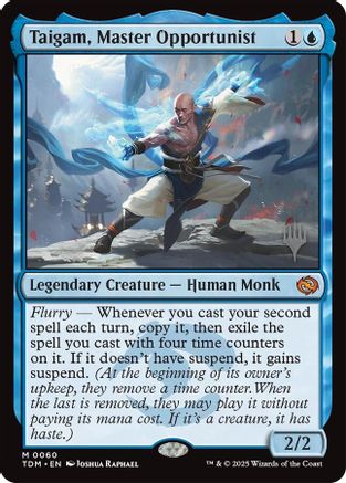 Taigam, Master Opportunist (PPTDM-060) [Promo Pack: Tarkir: Dragonstorm] Foil