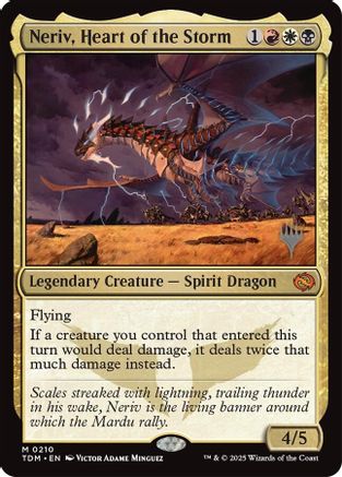 Neriv, Heart of the Storm (PPTDM-210) [Promo Pack: Tarkir: Dragonstorm] Foil