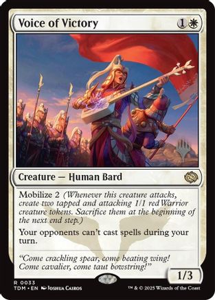 Voice of Victory (PPTDM-033) [Promo Pack: Tarkir: Dragonstorm] Foil
