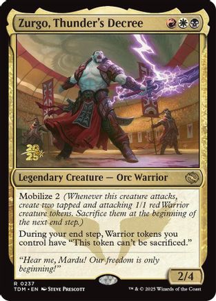 Zurgo, Thunder's Decree (PRE-237) [Prerelease Cards] Foil