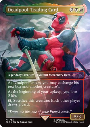 Deadpool, Trading Card (Rainbow Foil) (SLD-1753) [Secret Lair Drop] Foil