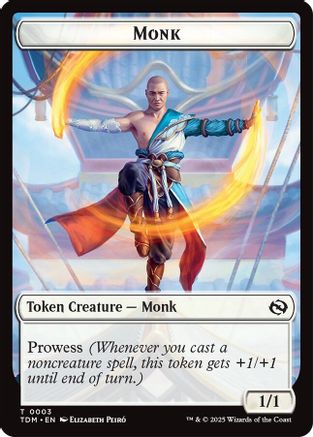 Monk // Treasure Double-Sided Token (TDC-3 // 16) [Commander: Tarkir: Dragonstorm]