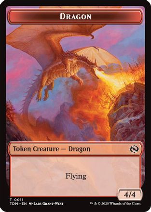 Dragon (0011) // Warrior Double-Sided Token (TDM-11 // 13) [Tarkir: Dragonstorm]