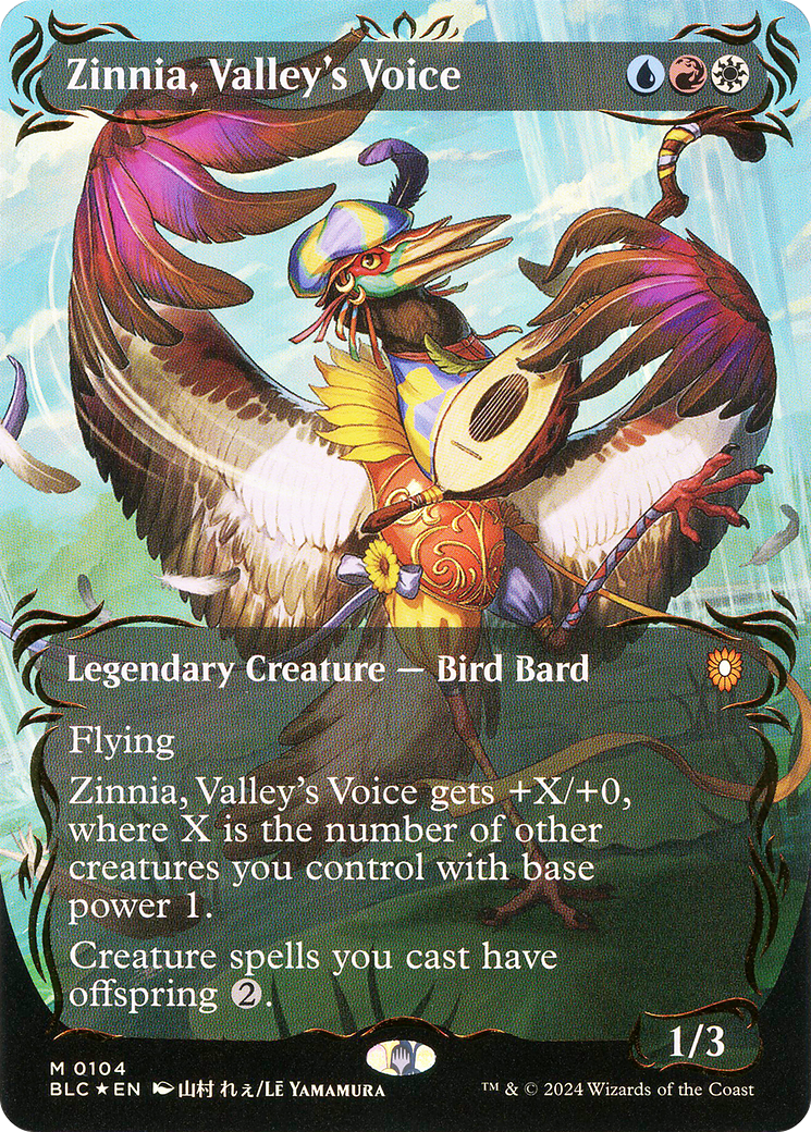 Zinnia, Valley's Voice (BLC-104) [Bloomburrow Commander] (Borderless) Foil
